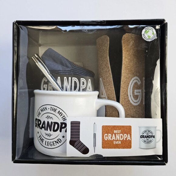 Grandpa Gift Set The Man The Myth The Legend Mug, Pen, Socks, Mouse Pad NIB - Picture 1 of 4